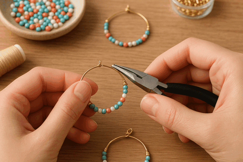 How to Craft Beaded Hoop Earrings at Home