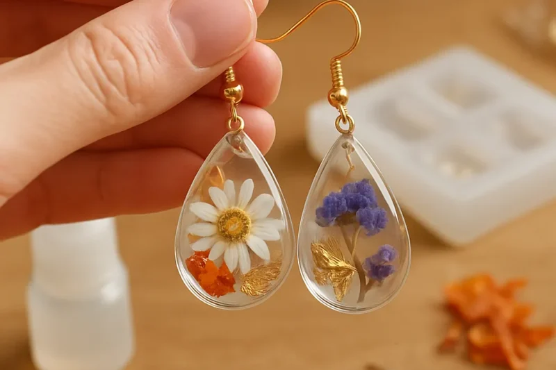 DIY Resin Earrings with Embedded Objects