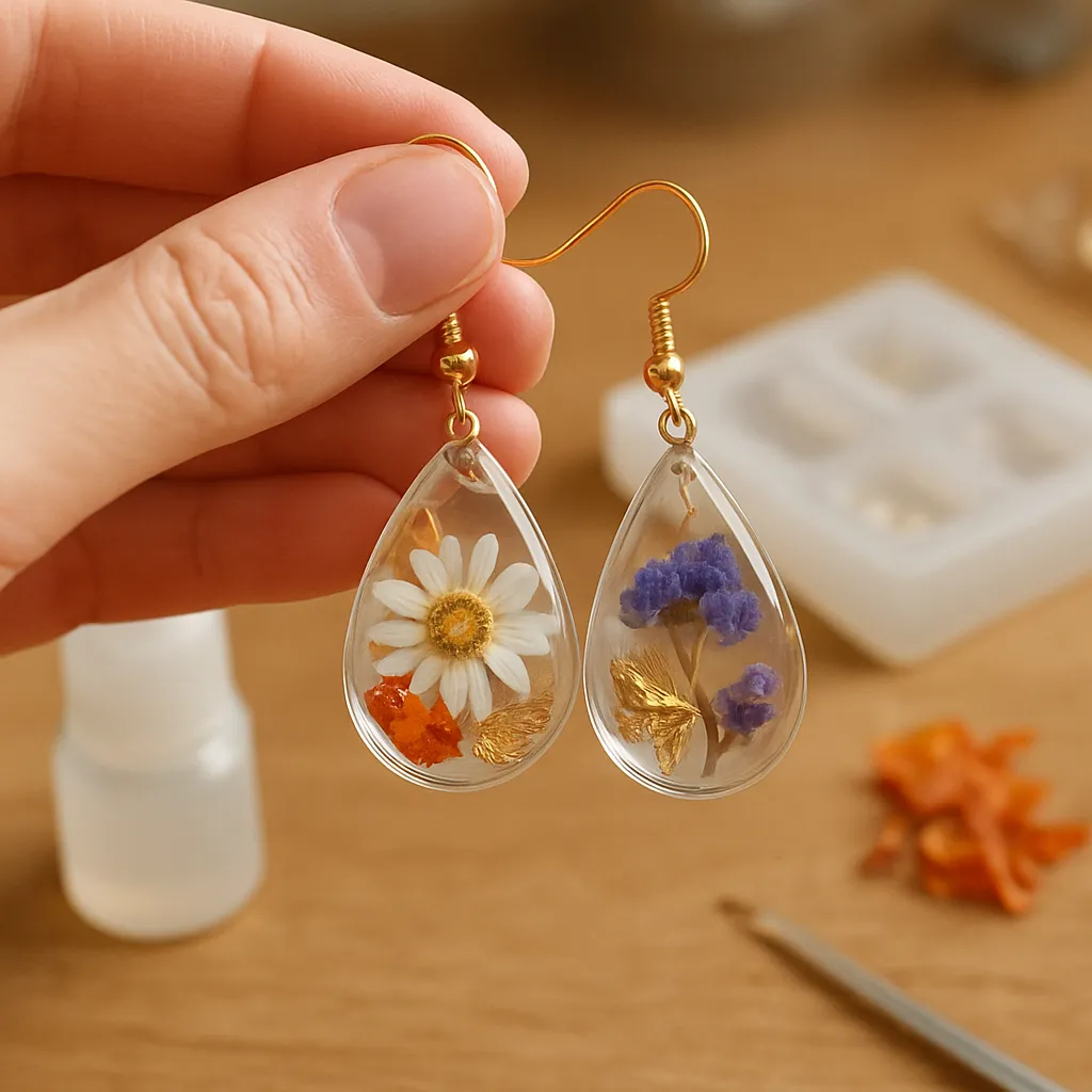 DIY Resin Earrings with Embedded Objects
