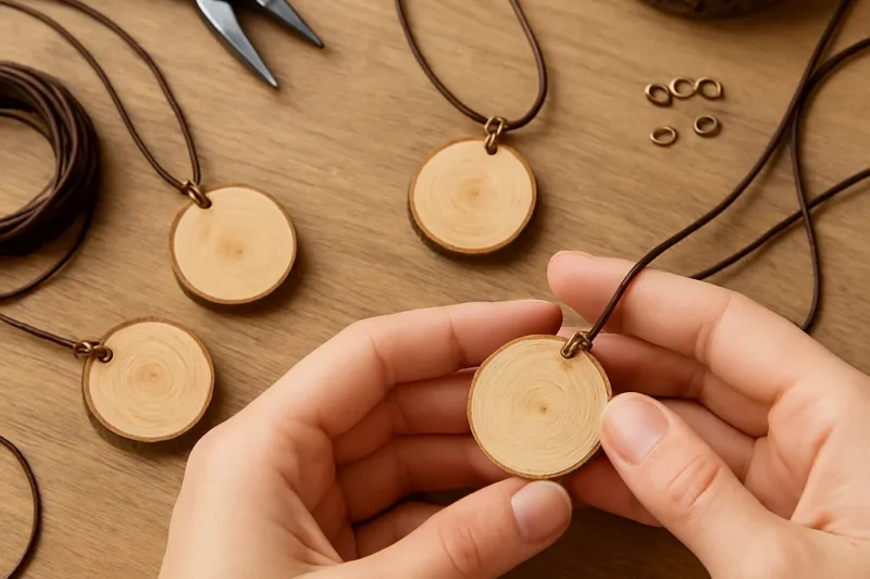 DIY Pendant Necklaces from Wooden Slices