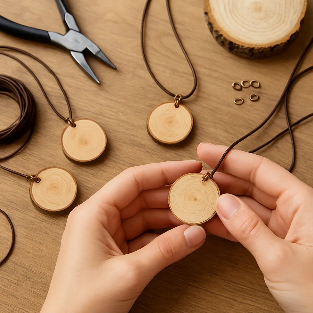 DIY Pendant Necklaces from Wooden Slices