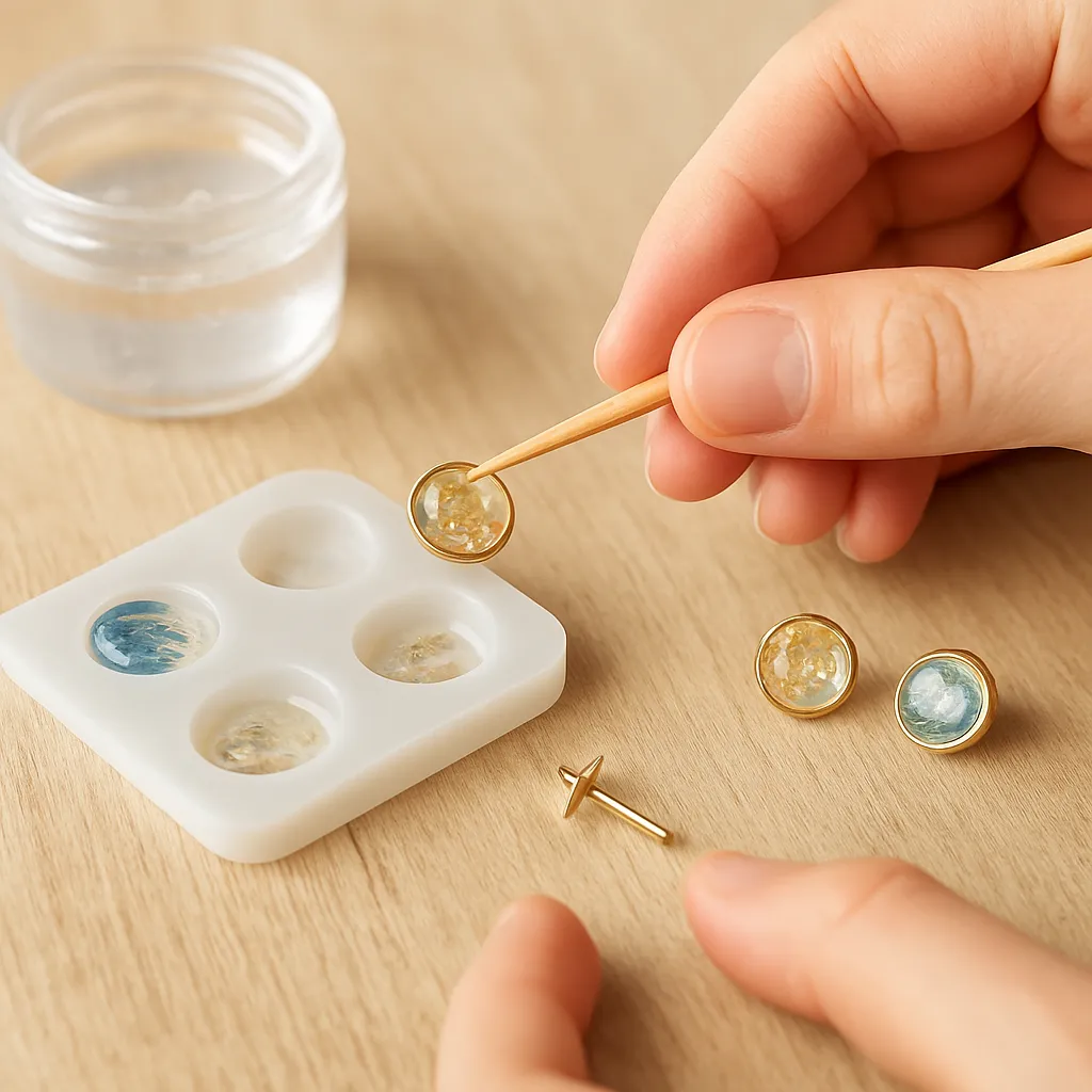 DIY Stud Earrings Using Resin