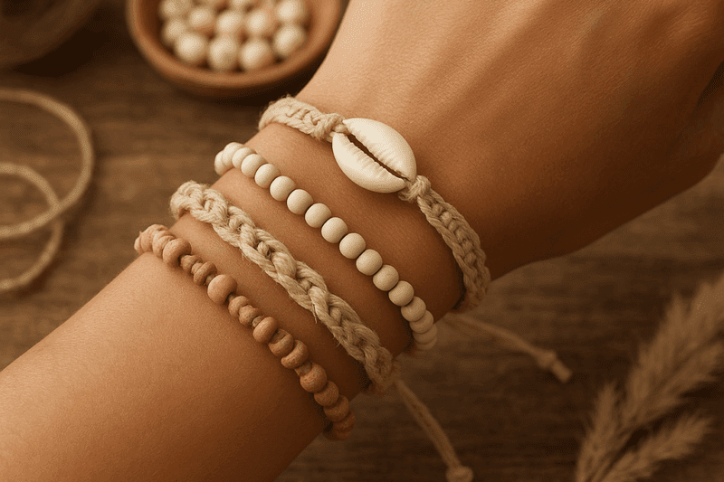 DIY Boho Bracelets Using Natural Materials