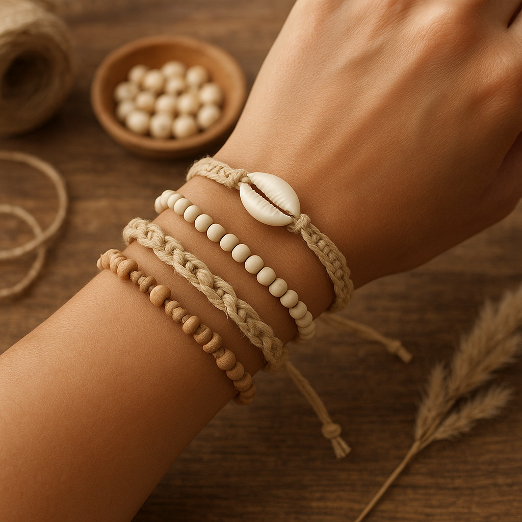 DIY Boho Bracelets Using Natural Materials