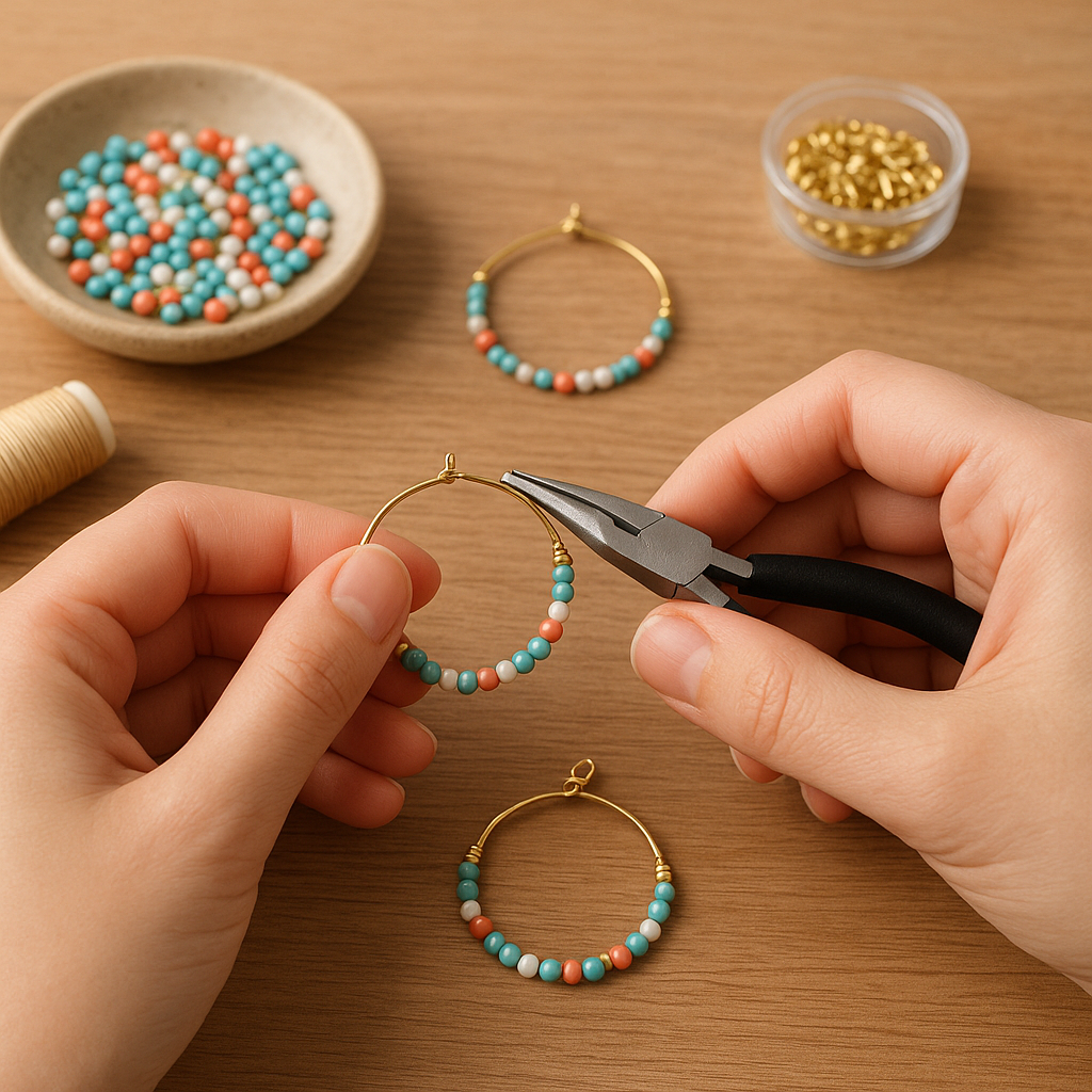 How to Craft Beaded Hoop Earrings at Home