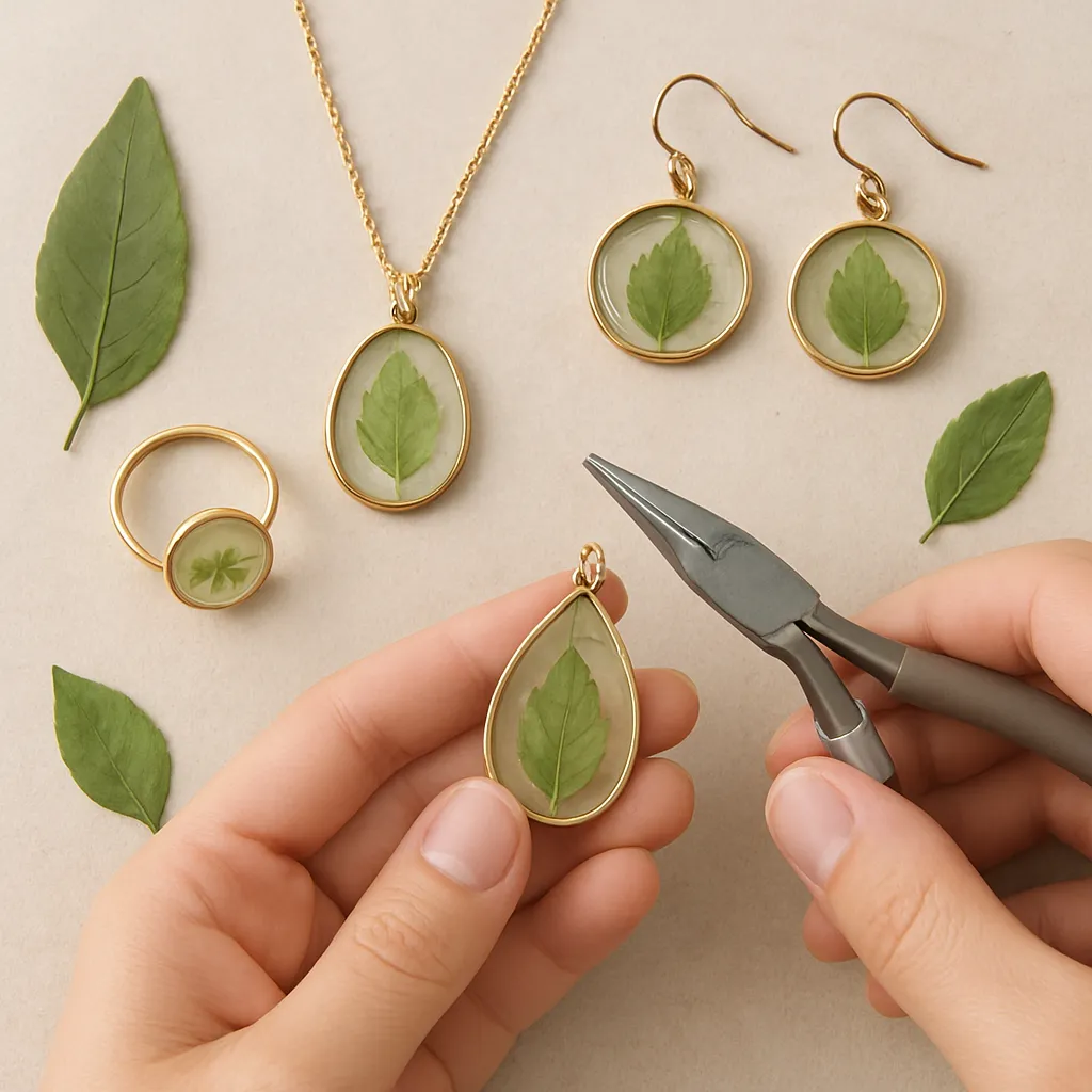 DIY Jewelry with Pressed Leaves