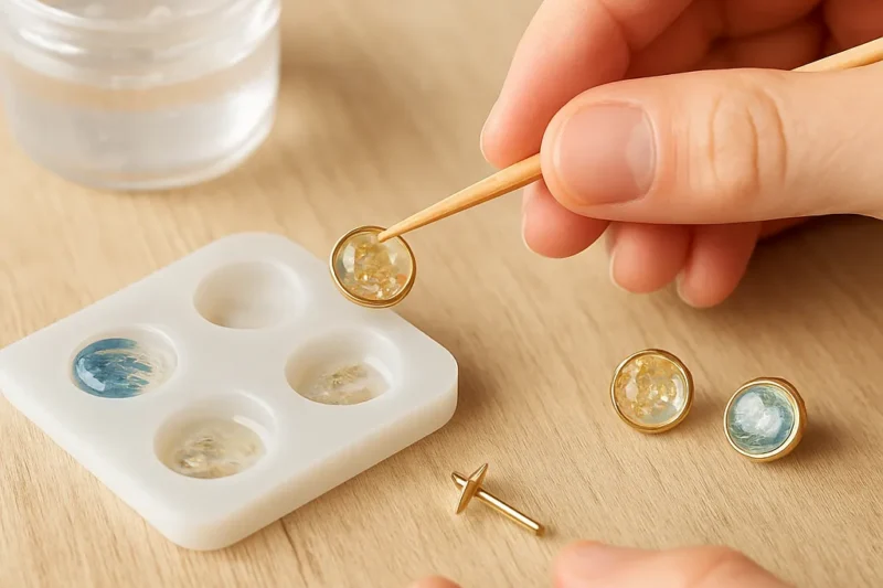 DIY Stud Earrings Using Resin
